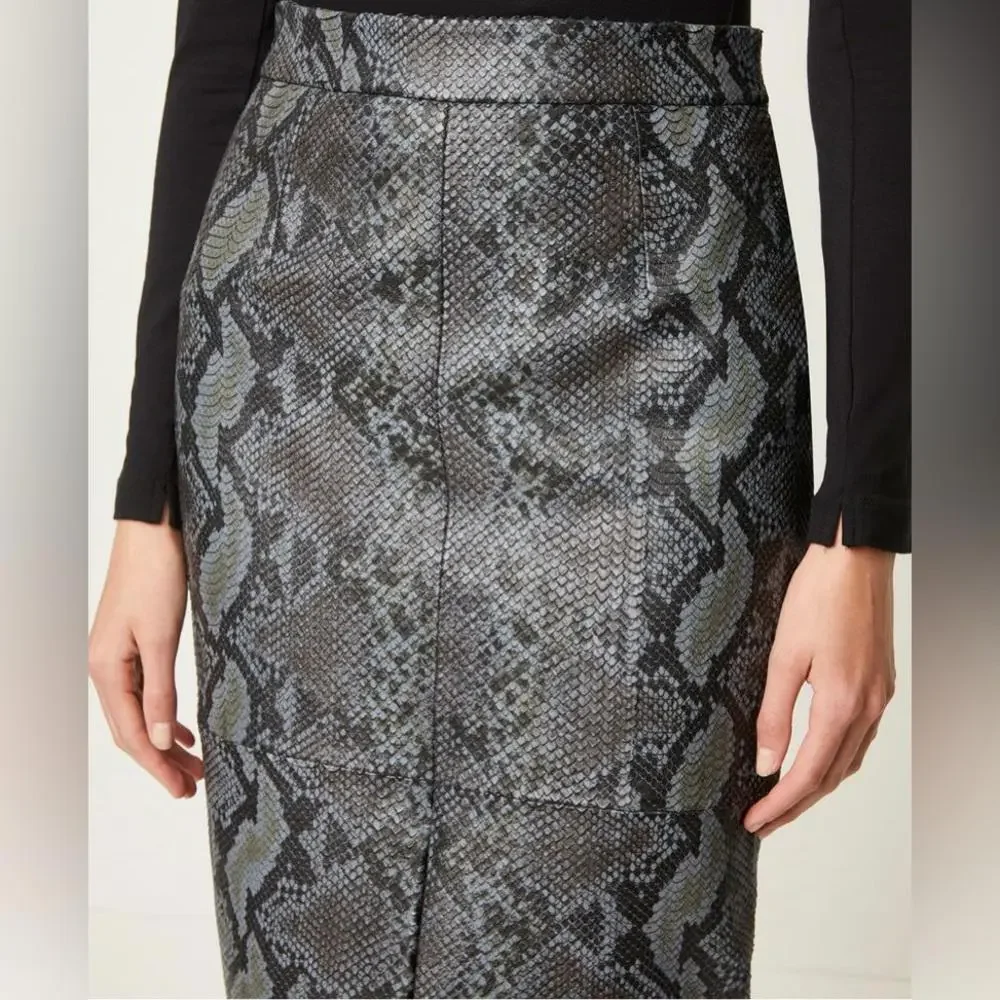 French connection snake skin pencil leather skirt - Picture 3 of 3